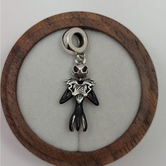 925 Sterling Silver Jack Skellington Dangle Charm - Picture 8 of 8
